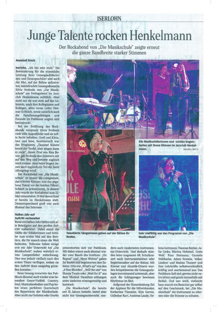Zeitungs-Bericht Rockabend 2026